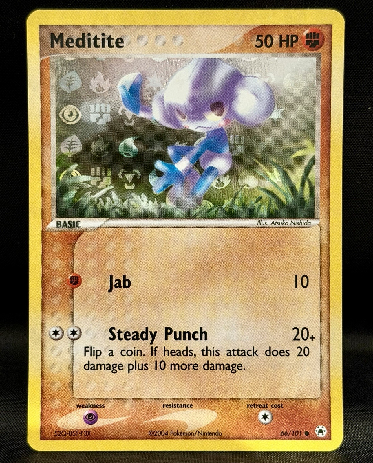 2004 Pokemon Hidden Legends Reverse Holo Foil English NM Card - Meditite #66/101