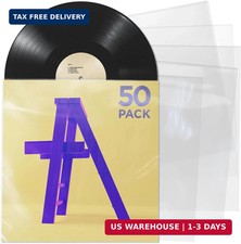 Outer Record Sleeves for Album Covers - 50 Clear Plastic Outer Sleeves to Protec