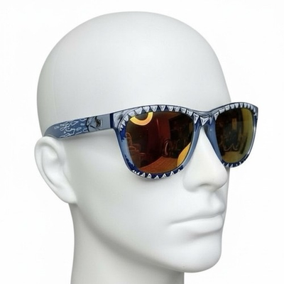 #ad #ad Knockaround Shark Week Sunglasses Blue Frames Polarized Mirrored Lens Teeth 2022 $29.99