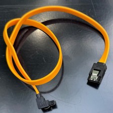 SATA Data Cable 7-Pin Right Angle to Straight 18" Orange PC HDD SSD