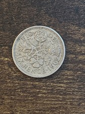 1962 UK Great Britain 6 Six Pence Rose Shamrock Thistle Leek Actual Coin TB9920*