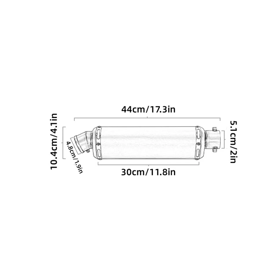 440mm Universal Motorcycle Muffler Exhaust Pipe For BMW Yamaha Kawasa - Image 3 of 4