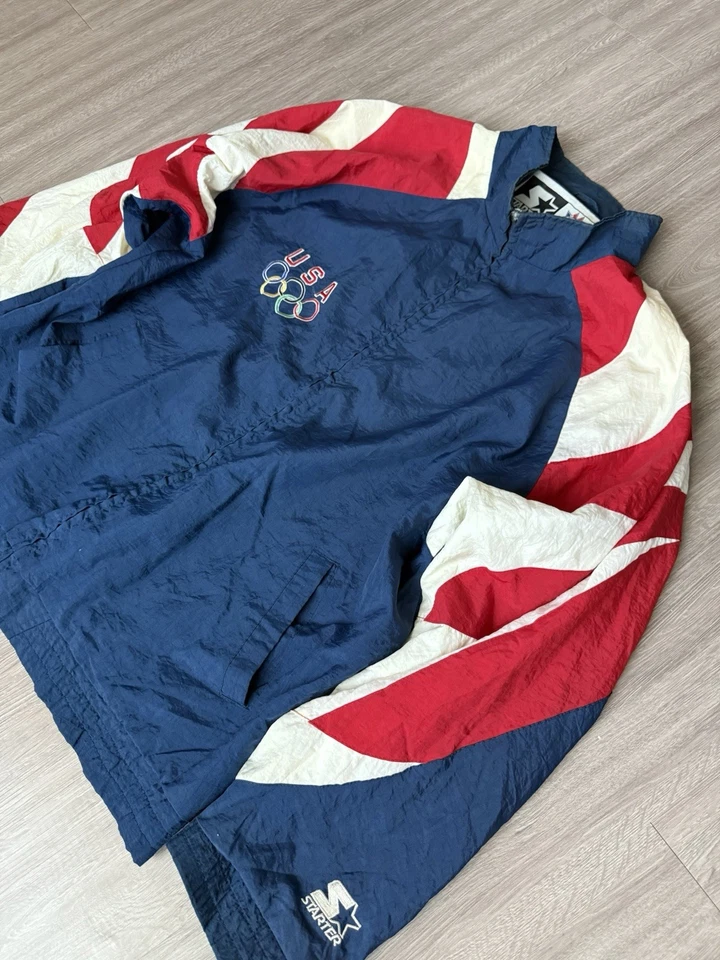 Chaqueta cortavientos 1996 Starter Atlanta Olympics Team USA Eagle cremallera completa XL DE COLECCIÓN Foto 2 de 4