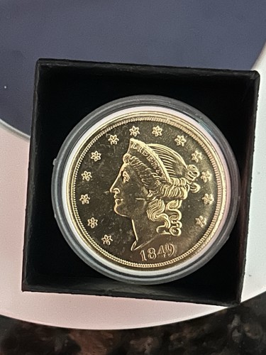 1849 P Liberty Gold Piece $20 America Coin 24k Double Eagle Proof, Gift Box