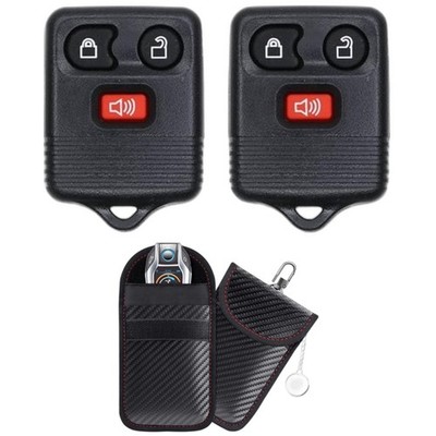 Replacement Ford Keyless Entry Remote 3 Button 2-Pack FCC OEM Compatible w/Case