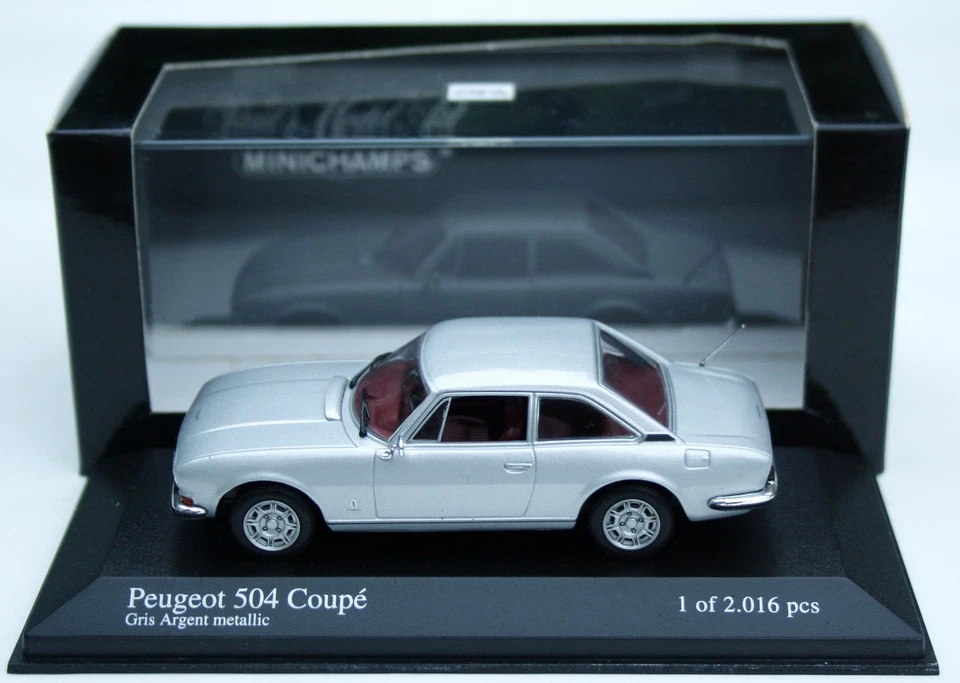 Peugeot 504 Coupé Bj. 1974-1979, Metallo Argentato, Minichamps-Modell Im M.1 : - Immagine 4 di 4