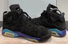 Nike Jordan 6 Retro “Aqua” (GS) 6Y / Women’s 7.5 Black/Bright Concord 384665-004