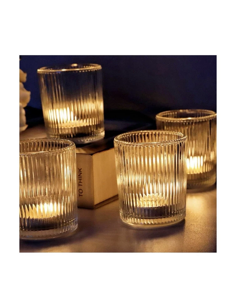 24 Pieces Clear Candle Holder Wedding Centerpieces for Tables, Votive Candle - Image 3 of 4