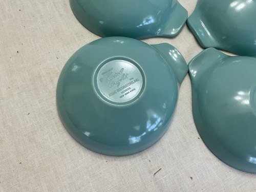 4 Russel Wright Turquoise Residential Melamine 5” Lug Bowls EUC - Picture 3 of 4