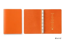 PLOTTER 5003 6-Ring Leather Binder Shrink Mini Size Planner Cover Orange NEW JP