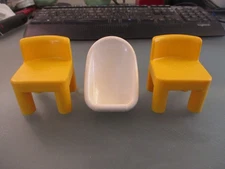 Little Tikes Dollhouse 2 Yellow Kitchen Living Room Chairs & Baby chair?