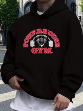 Men's Powerhouse Gym Hoodie - Heavy-Duty Gym  Casual Winter Sweatshirt with We