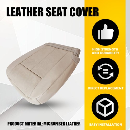 Driver Bottom Seat Cover For Ford Expedition 2015 2016 2017 Tan Leather OE STYLE - Picture 10 of 14