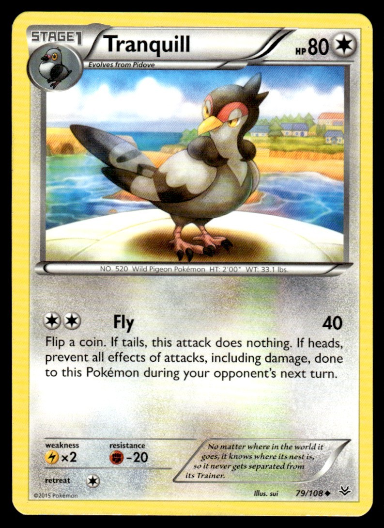 2015 Pokemon XY Roaring Skies TRANQUILL #79/108 Uncommon Stage 1