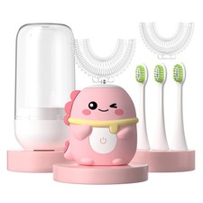 Kids Electric Toothbrush U Shaped Toddler Auto Sonic Toothbrushes with 5 Brus...