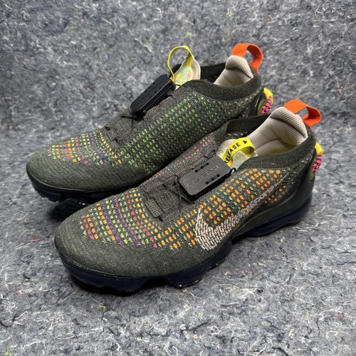 Nike Air VaporMax Flyknit Newsprint Shoes Youth 7, Women's 8.5, Green CJ4069-006