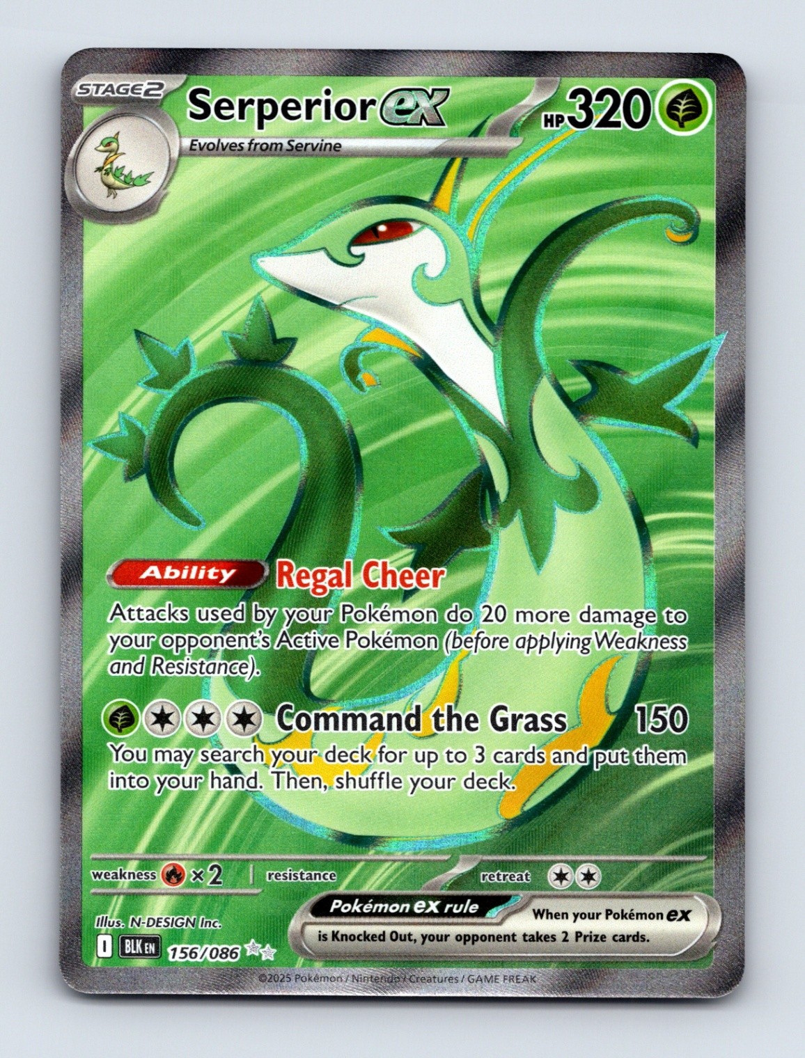 Serperior ex - 156/086 Secret Rare SV: Black Bolt NM/LP Pokemon