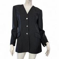 LUISA SPAGNOLI Giacca nera gessata Tg L/XL