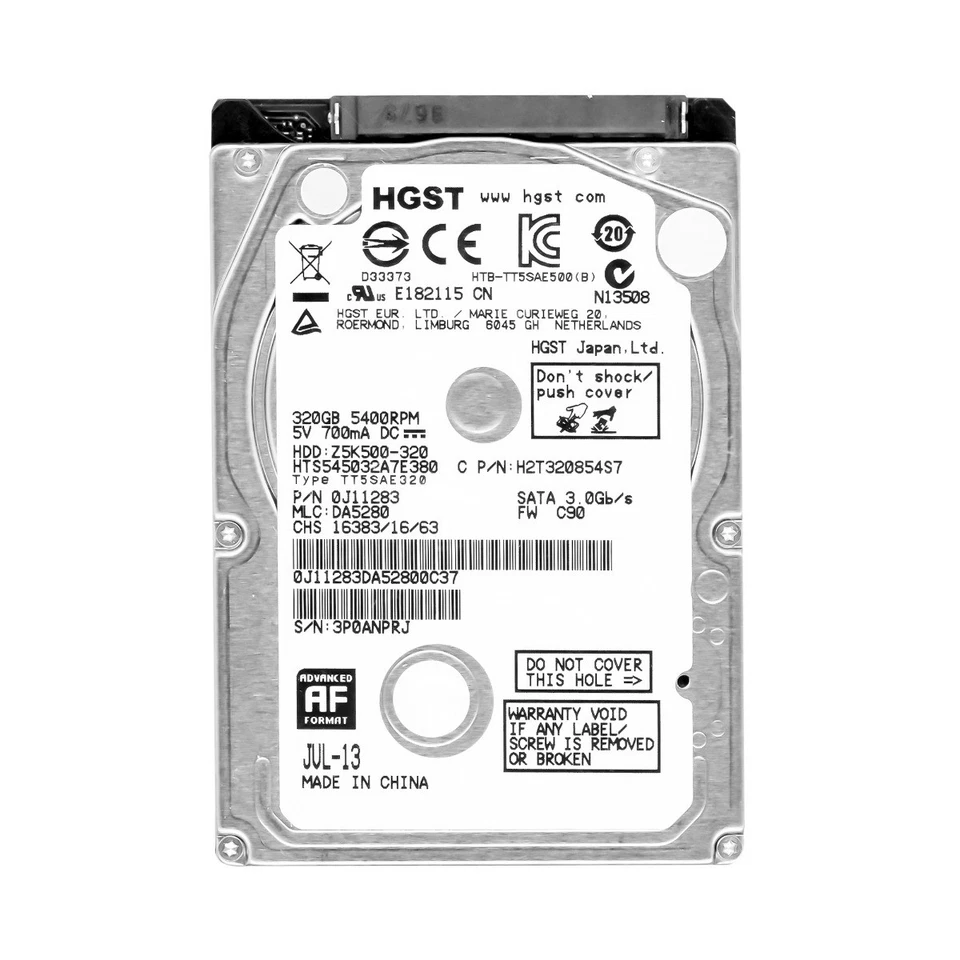 Hard Drive HGST Travelstar Z5K500 HTS545032A7E380 320GB 5.4K 8MB SATA II 2.5'' - Image 3 of 3