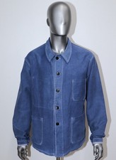 Vintage 1950s Indigo Well Worn Moleskin Work Chore Jacket Size L Made in France