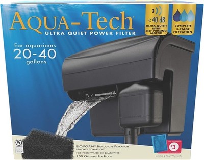 Ultra Quiet Power Filter For Aquariums 20-40 Gallons All Life Stages