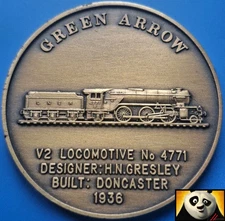 Britain's Steam Age Railway v2 Class Green Arrow No.4771 Locomotive Medal Coin