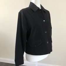 CHICO  S Magique Modesta Women  s Black LS Pockets Shirt Jacket Blazer Sz 1