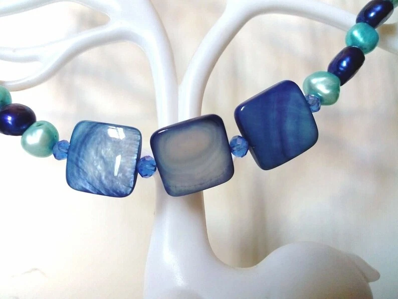 COLLANA VERE PERLE BAROCCHE TONI D'AZZURRO CON MADREPERLA NATURALE E ARGENTO 925 - Immagine 4 di 4
