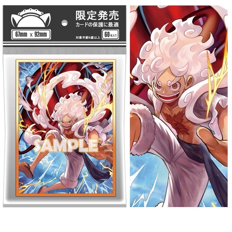 60PCS Trading Card ONE PIECE Luffy Iridescent OPCG Card Sleeves 66X91mm  Standard