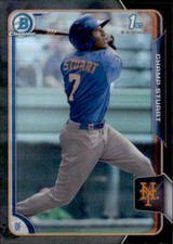 2015 BOWMAN CHROME PROSPECT 1ST BLACK NEW YORK METS - CHAMP STUART #BCP59