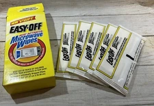 Discontinued Easy Off Heat Activated Microwave Wipes Open Box Pk of 5 Tub21 HTF