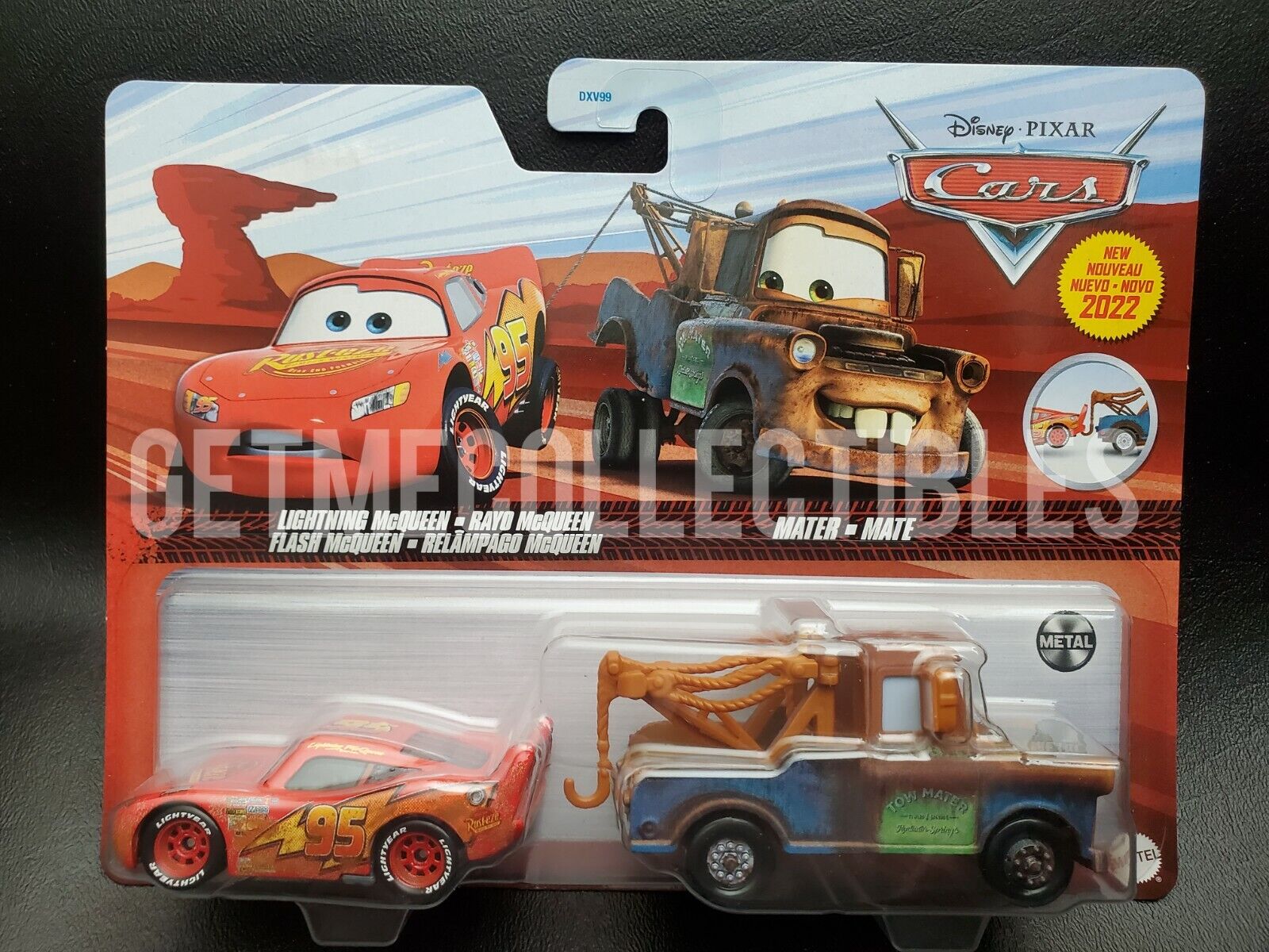 DISNEY CARS LIGHTNING MCQUEEN MATER WORKING TOW HOOK 2022 2 PACK