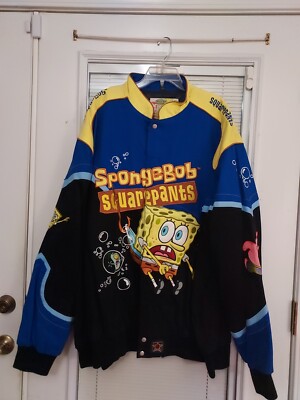 JH DESIGN SIZE 6X MEN SPONGEBOB SQUAREPANTS RACING JACKET | eBay