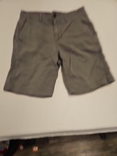 Mens AE American Eagle Gray Flat Front Bermuda Cotton Blend Shorts Size 30
