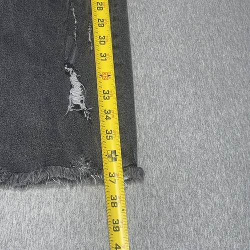 Delia’s Dolls Kill Black Distressed Jeans Plaid Patches Ripped High Waist Size M - Picture 5 of 6