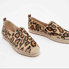 Sam Edelman Khloe Calf Hair Leopard Espadrille Slip On Shoes Size 6.5