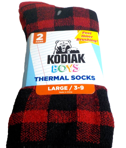 Kodiak Boys Thermal Socks Size Large 3-9 Brand New