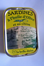 Ancienne Boite SARDINES LA BELLE -ILOISE( intact pleine) objet tôle no vintage