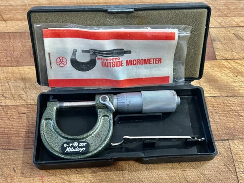 Mitutoyo No. 103-127 Outside Micrometer  M115-1" .001" with Case & Wrench