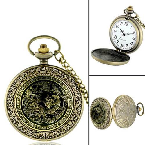 Orologio da tasca Steampunk quarzo vintage design antico collana ciondolo regalo retrò - Foto 59 di 98