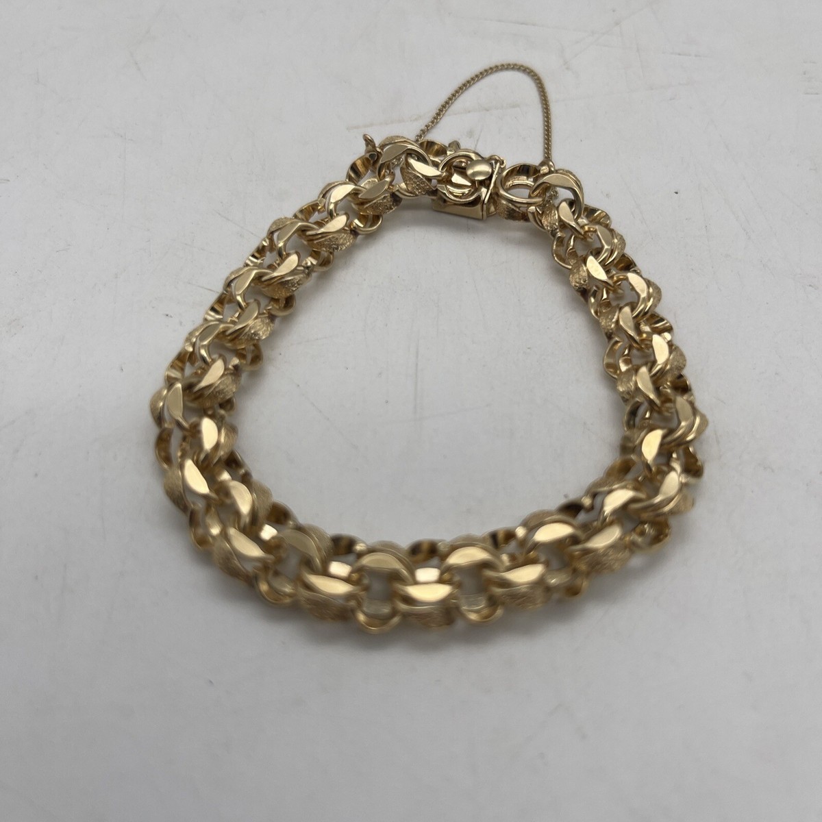 1950's Vintage 14k Gold Double Link Texture 24.8 g Charm