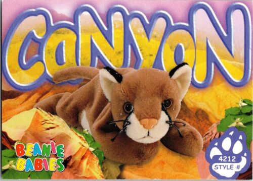 1999 Canyon the Cougar 69 Series 3 2nd Edition TY Beanie Baby Trading Card  - Afbeelding 1 van 2