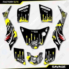 Gray & Yellow Savage Racing Graphics Kit fit Suzuki LT50 All Years Decal LT 50 a