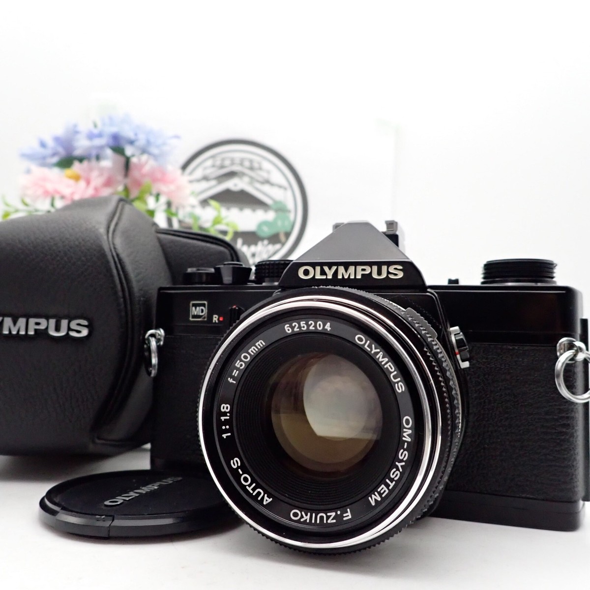 オリンパス OM-1 BLACK G.ZUIKO AUTO-S 50mm 1.8 NEAR MINT] OLYMPUS OM-1 SLR Film Black + F.Zuiko Auto-S 50mm