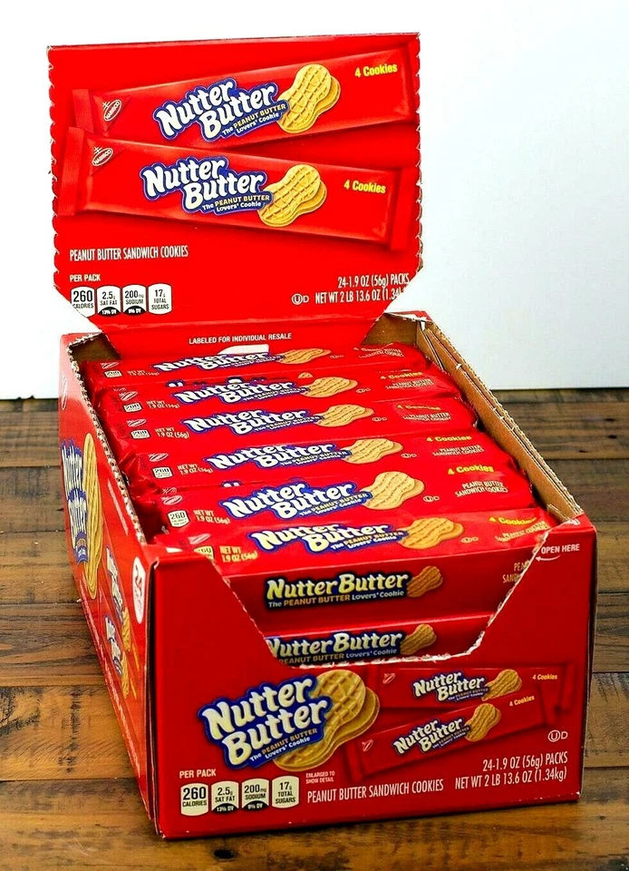 2 paquetes de galletas sándwich mantequilla de maní mantequilla de nuez 24 quilates 45,6 oz cada una, 48 quilates en total Foto 3 de 4