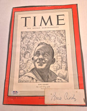 BING CROSBY SIGNED AUTOGRAPHED TIME MAGAZINE COVER RARE VINTAGE PSA COA