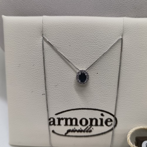 ARMONIE GIOIELLI COLLANA DA DONNA ORO BIANCO 18KT CON ZAFFIRO E DIAMANTI (0522) - Imagen 2 de 14
