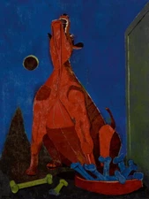 RUFINO TAMAYO Art Poster or Rolled Canvas Print "Dog-Howling-at-the-Moon"