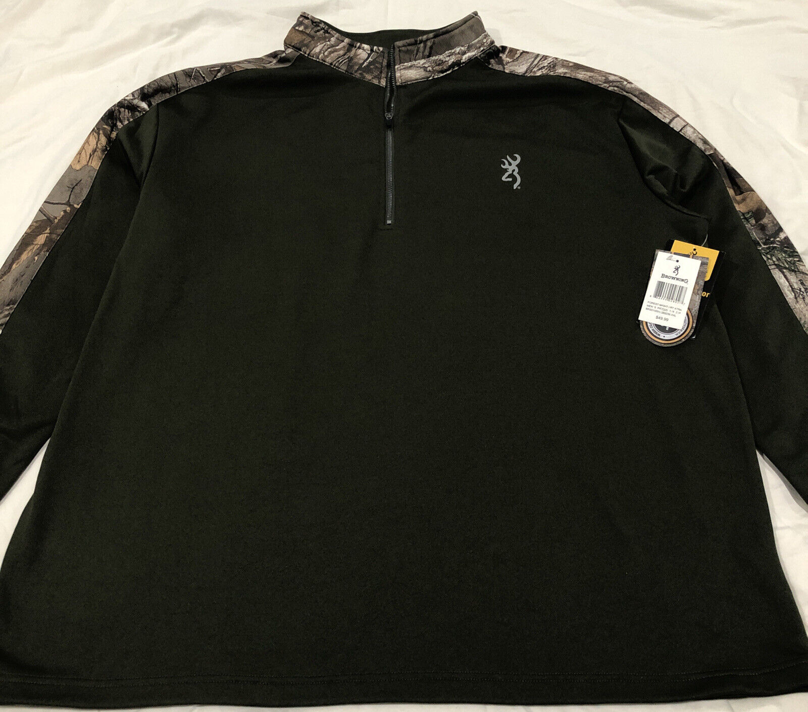 New Men's Browning Camo Camouflage Long Sleeve Shirt Windbreaker Sweater XXL 2XL