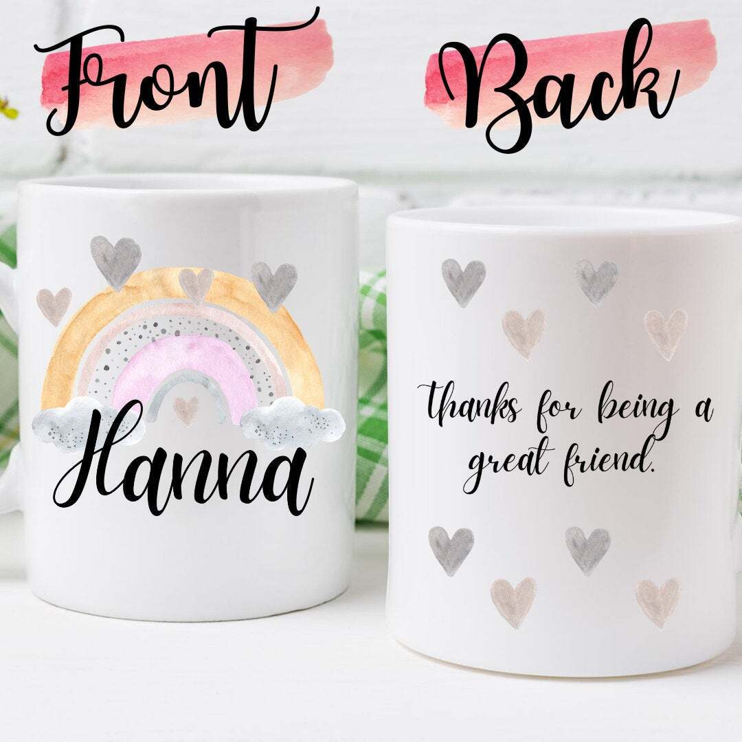 Personalised Rainbow Mug Personalised Birthday Gift Watercolour Rainbow Mug